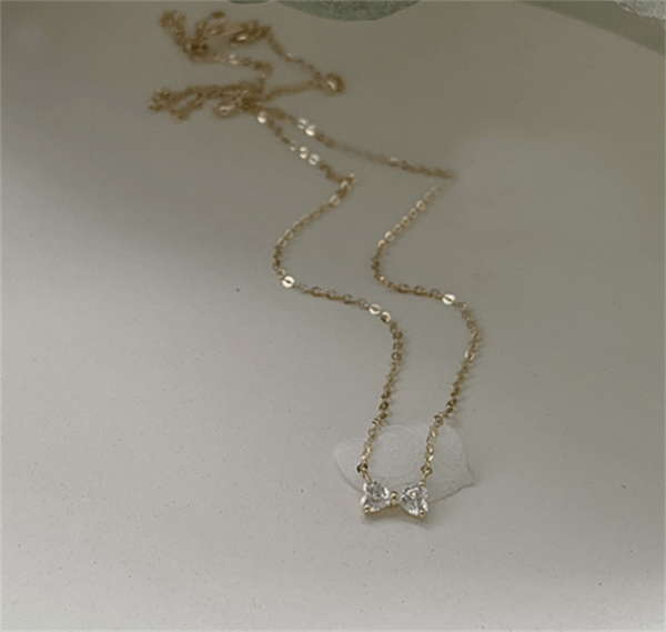 925 Sterling Silver Plated 14K Yellow Gold Heart Pendant Necklace Necklaces 6