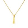 18K Gold Plating Stainless Steel Ancient English Letter Pendant Necklace Necklaces 16