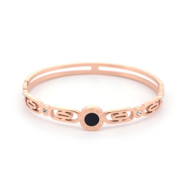 Fashionable Roman Numeral Rose Gold Women’s Titanium Steel Bracelet Bracelets 5
