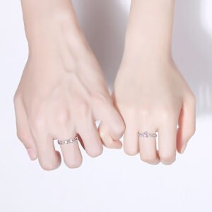 Men And Women Trend Personality Moonstone Crown Couple Ring Rings