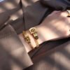 Stainless Steel Belt Shape Strap Charm Gold Bangle Women Jewelry Gift Punk Layered Bangle Bracelets Bracelets 9