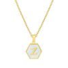 New 18K Gold Hexagonal Shell Letter Necklace Women Necklaces 17