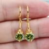 Gold Plated Stone Pierced Dangle Earrings Earrings 16