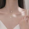 Creative Retro Simple Moon Love Pendant Necklace Necklaces 9