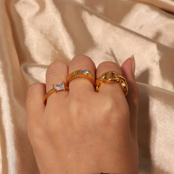 Titanium Steel Ring 18K Gold Plated Rings 5