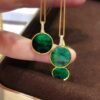 Water Shell Pure Natural Jade Diamond 18K Gold Necklace Necklaces 17