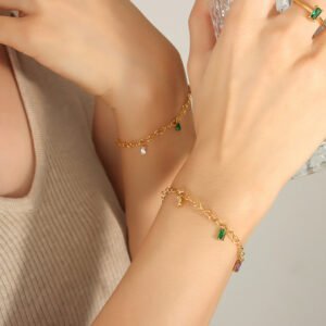 Colorful Fashion Trend Titanium Steel Gold-plated Bracelet Bracelets