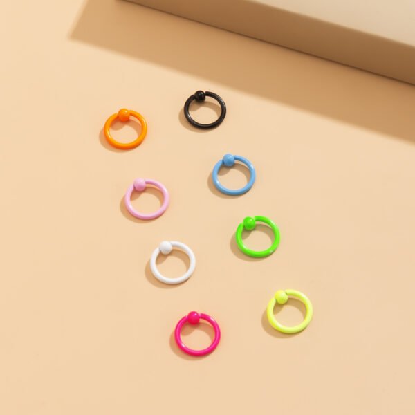 Punk Exaggerated Geometric Candy-colored Round Nose Studs Accessories 7