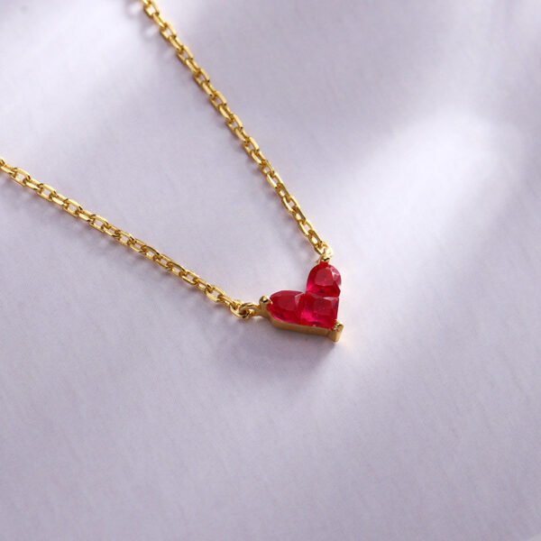 Women’s Gold Plated Sterling Silver Splicing Heart Necklace Necklaces 5