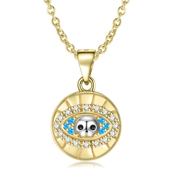 Skull Eye Necklace Gold Plated Skull Series Diy Necklace 925 Silver Necklaces 3