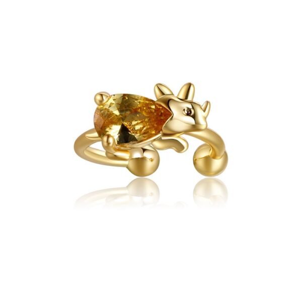 Small Dinosaur Ear Clip 18K Gold Color Preservation Forest Animals Accessories 9