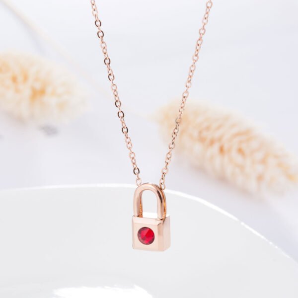 Titanium Steel Necklace Female Love Key Rose Gold Clavicle Chain One Multi-Band Jewelry Necklaces 4