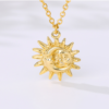 Sun Pendant Necklace Women Gold Plated 18K Necklaces 12