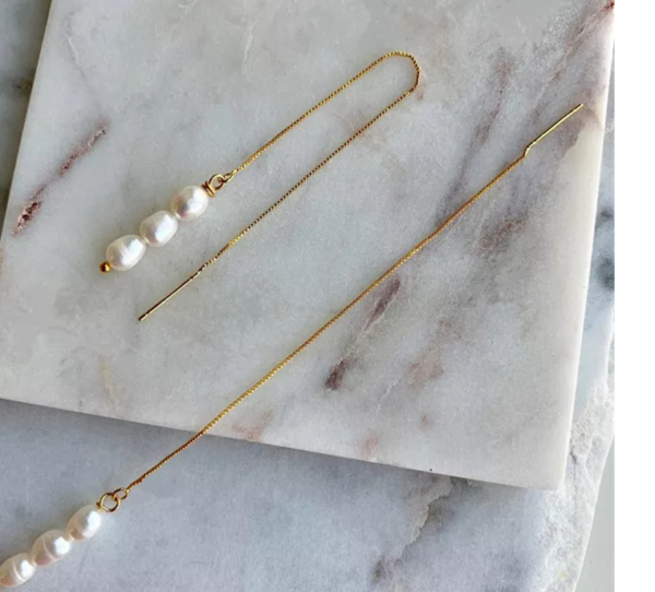 Real Gold Earline Natural Freshwater Pearl Earrings Earrings 6