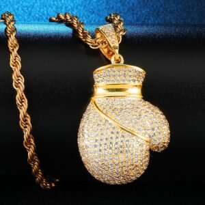 Zircon gold boxing gloves Pendant Necklace Necklaces