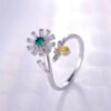 Bee daisy ring with gold plated zircon rotating ring BestSelling 15