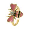 Copper Plated Real Gold Inlaid Zircon Bee Ring Rings 21 Copper Plated Real Gold Inlaid Zircon Bee Ring Rings 21