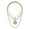 Gold coin portrait multi-layered necklace Necklaces 8