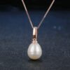 Natural Freshwater White Pearl Rose Gold Pendant Accessories 7