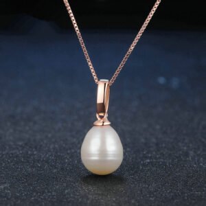 Natural Freshwater White Pearl Rose Gold Pendant Accessories
