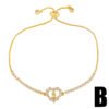 18K Real Gold Simple Zircon Bracelet Women Bracelets 14