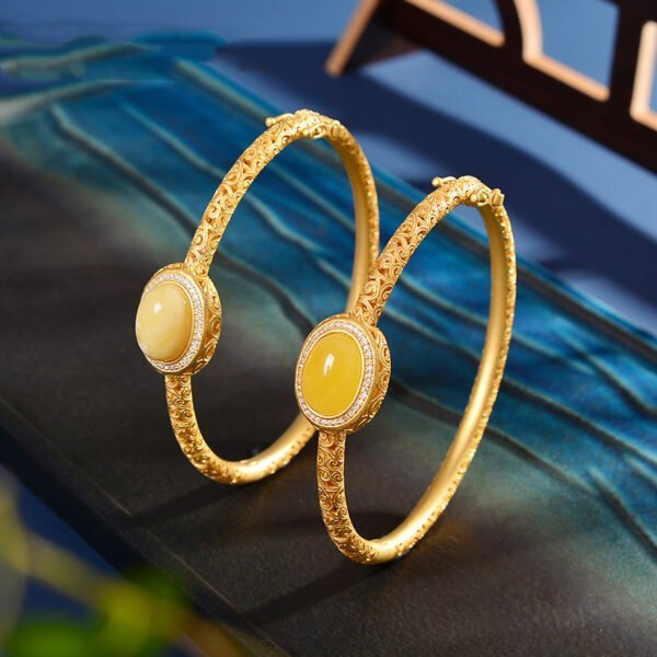 Women’s Sterling Silver Vintage Style Antique Gold Plated Bracelet Bracelets 4