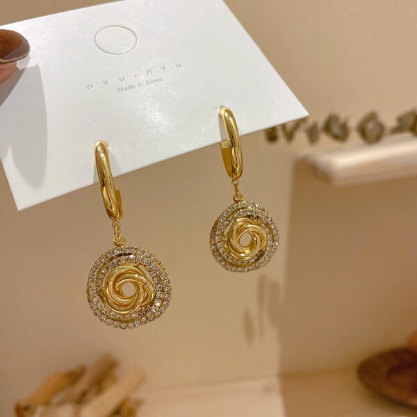 Diamond Circle 925 Silver Needle Earrings Earrings 9