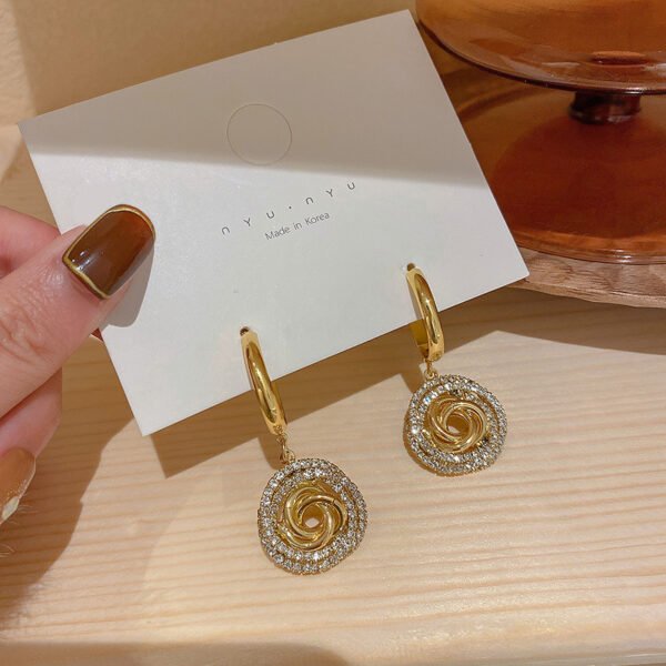 Diamond Circle 925 Silver Needle Earrings Earrings 10