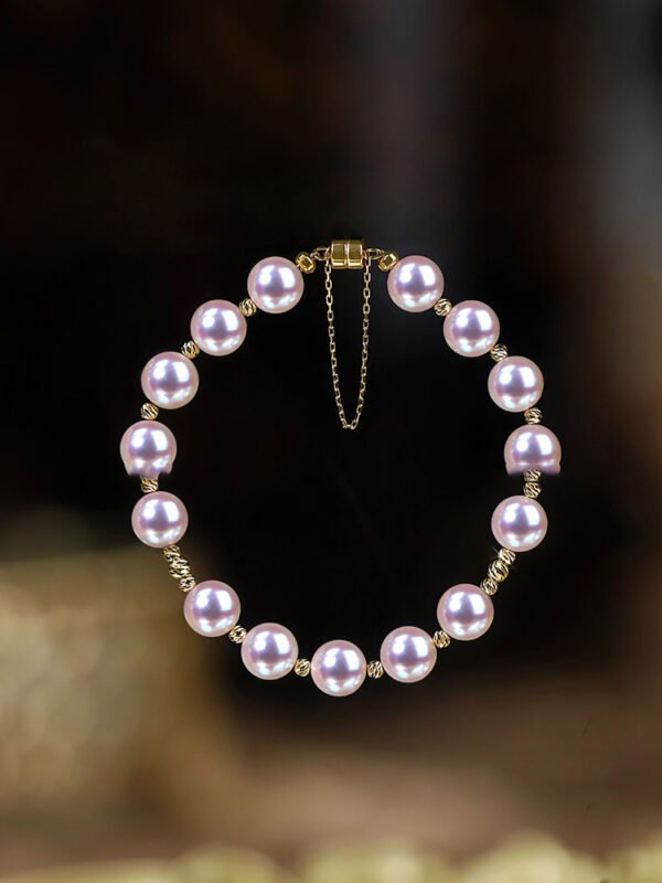 Blue Rose Laser 18K Gold Pearl Bracelet Bracelets 6