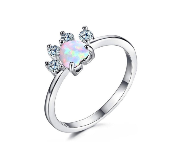 Hand ornament ring rose gold footprint ring jewelry Rings 6