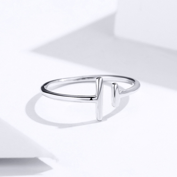 Parallel line ring S925 white gold plated ring rings 6