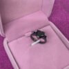 New European and American love shaped ring plated 925 silver black gold black gun color ring engagement jewelry Rings 9
