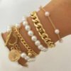Fashion Pearl Metal Gold Bracelet Bracelets 11 Fashion Pearl Metal Gold Bracelet Bracelets 11