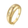 Geometric Pattern Copper Plated Real Gold All-match Ring Rings 8