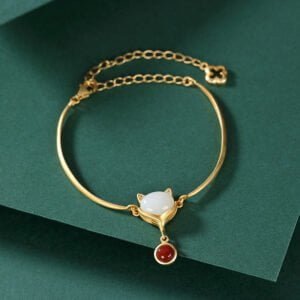 925 Silver Handmade Ancient Gold Original Bracelet Little Fox Bracelets