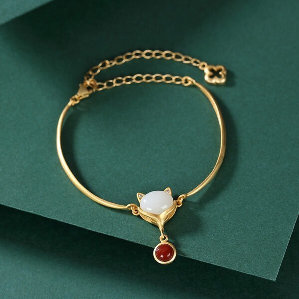 925 Silver Handmade Ancient Gold Original Bracelet Little Fox Bracelets 3