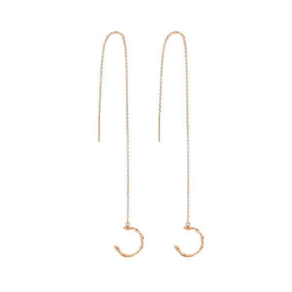 Gold Long Fringed Copper Ear Clip Ear Wire Earrings 11