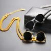 18k gold plated men jewelry cool sunglass pendant necklace with chain Necklaces 7