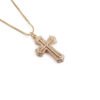 Lady 18K Gold-plated Copper With Zircon Cross Pendant Necklace Necklaces 15