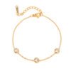 Fashion 18K Gold Plated Round Zircon Stainless Steel Bracelet Necklaces 20