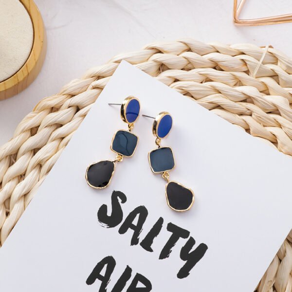 Drop Glaze Geometric Earrings Irregular Round Square Drop Earrings Earrings 12