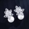 Fashion Creative Flower Pearl Inlaid Zircon Earrings Earrings 11 Fashion Creative Flower Pearl Inlaid Zircon Earrings Earrings 11