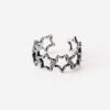 Hollow five-pointed star Thai silver ring Rings 8