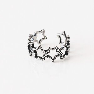 Hollow five-pointed star Thai silver ring Rings