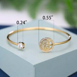 Gold Hope Tree White Diamond Bracelet Women Elegant Retro Style Jewelry BestSelling