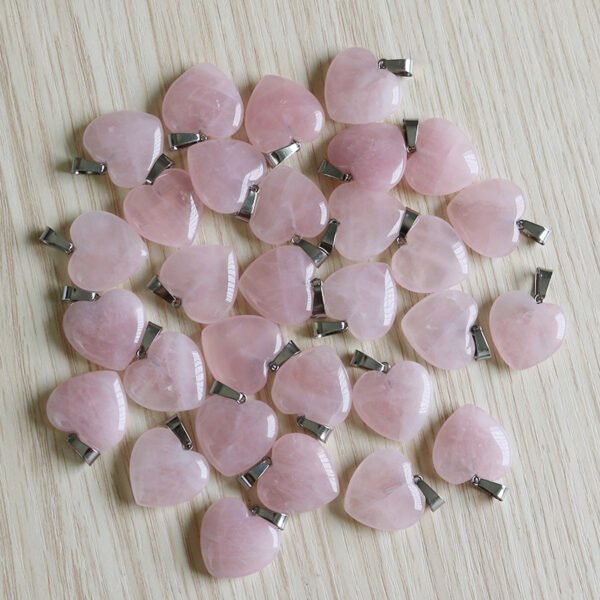 Love Peach Heart Shaped Natural Stone Charm Pendant Accessories 4