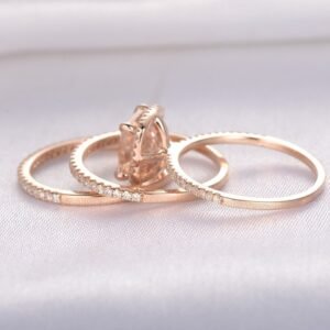 Ladies Ring Set Exquisite Luxury Square Diamond Rings