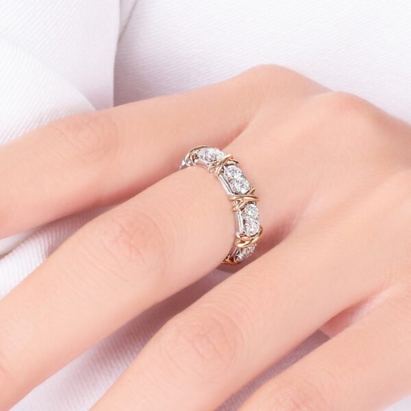 Women’s Gold Plated Sepia Set Zircon Ring Rings 4