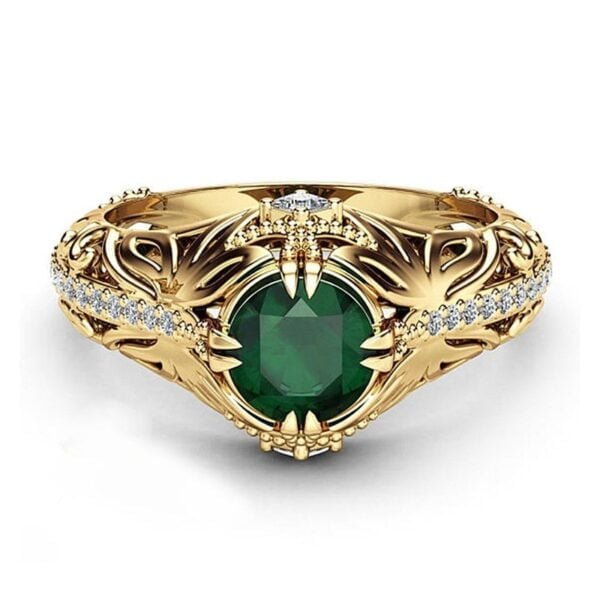 Emerald plated 14k yellow gold ring Rings 3