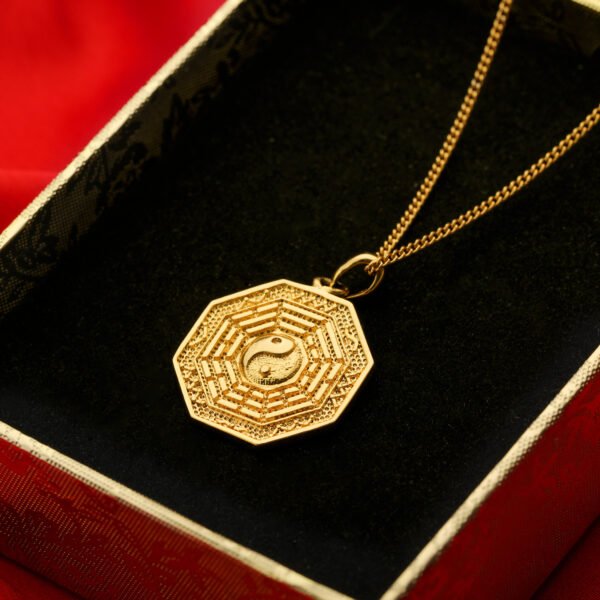 Euro coins gold gossip yin and yang taiji pendant necklace Vietnam sand gold imitation gold accessories clavicle chain Necklaces 4